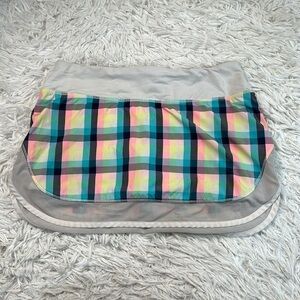 Lululemon Hotty Hot Skirt *4-way Stretch Wee Wheezy Check Bleached Coral Cadet B